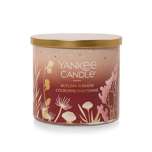 YANKEE CANDLE Autumn Wreath 3-Wick Candle, 14.5 oz (2653137C) - Cartouches Certifiees