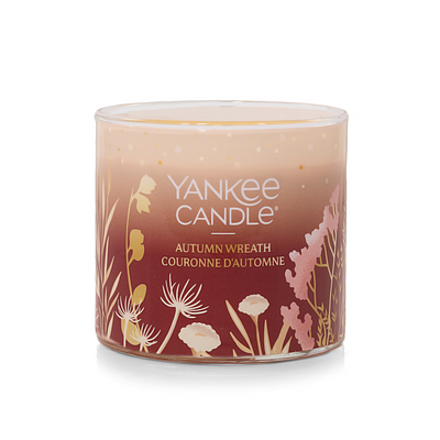 YANKEE CANDLE Autumn Wreath 3-Wick Candle, 14.5 oz (2653137C) - Cartouches Certifiees