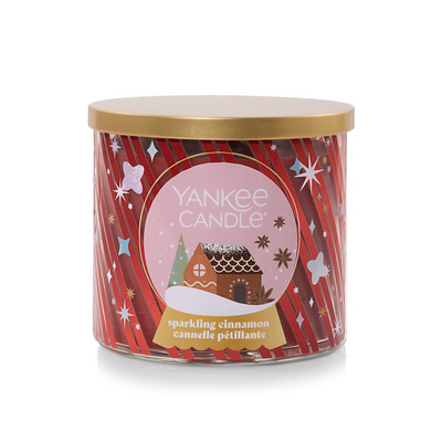 YANKEE CANDLE Sparkling Cinnamon 3-Wick Candle, 14.5 oz (2653131C) - Cartouches Certifiees