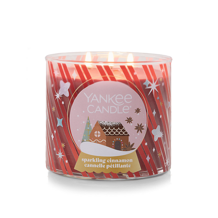 YANKEE CANDLE Sparkling Cinnamon 3-Wick Candle, 14.5 oz (2653131C) - Cartouches Certifiees