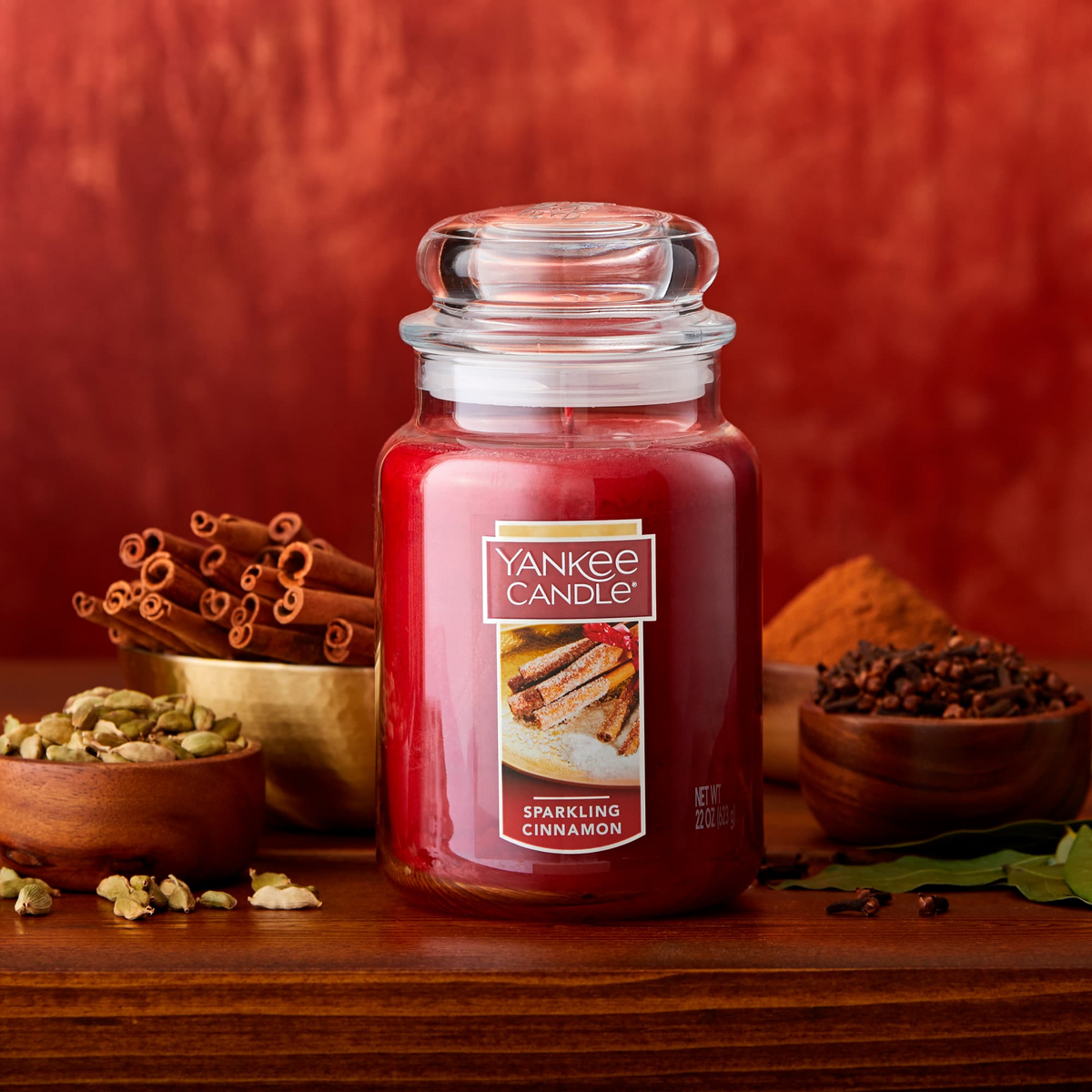 YANKEE CANDLE Sparkling Cinnamon Original Large Jar Candle (1100952) - Cartouches Certifiees