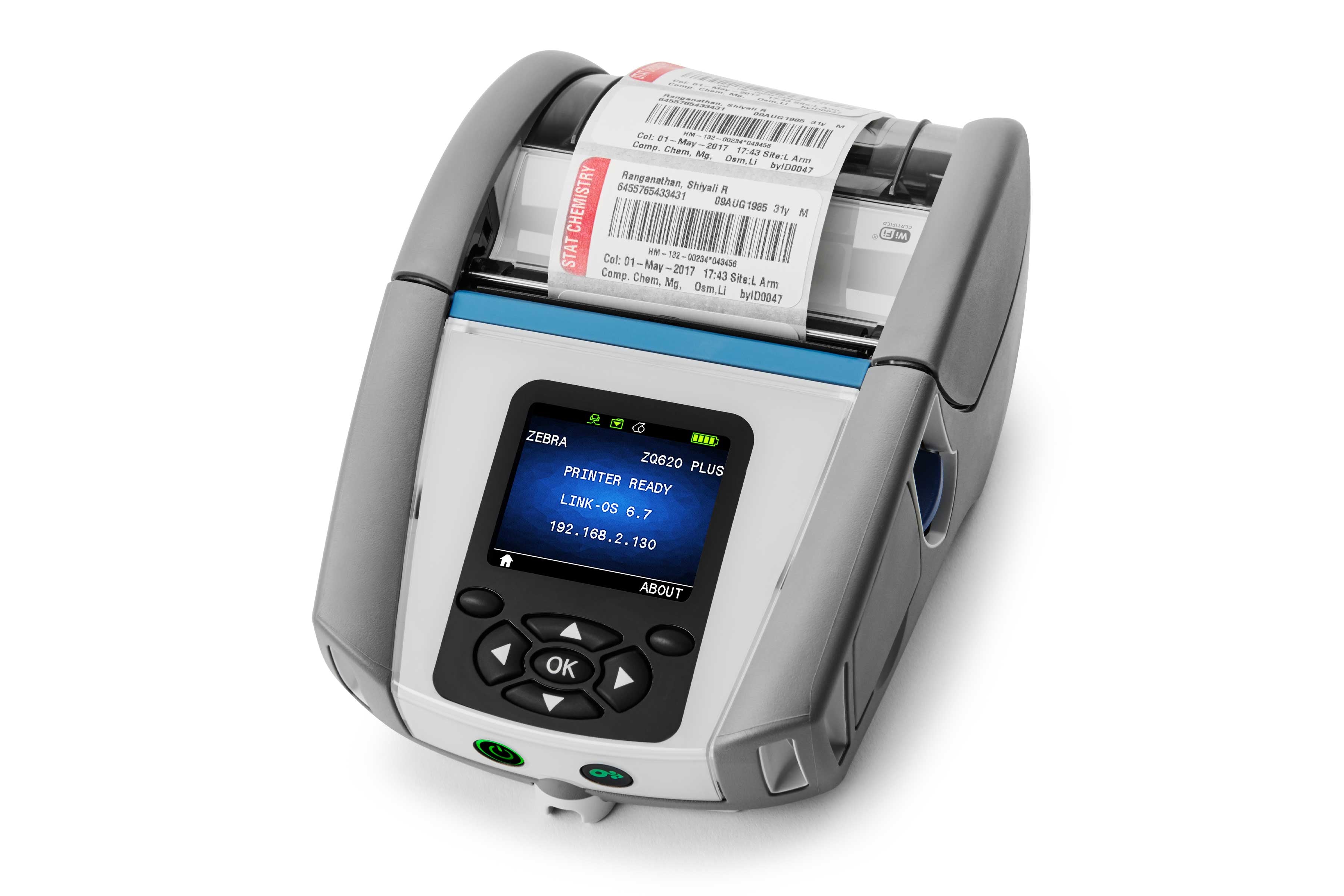 ZEBRA ZQ600 Plus-HC label printer Direct thermal 203 x 203 DPI 115 mm/sec Wired & Wireless Wi-Fi Bluetooth (ZQ62-HUWA004-00) - Cartouches Certifiees