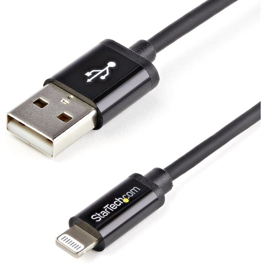 Long Black Apple 8-pin Lightning Connector to USB Cable for iPhone / iPod / iPad 6ft (2m)