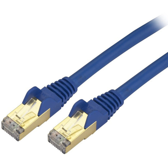 CAT6a Ethernet Cable - 10 Gigabit Category 6a Shielded Snagless 100W PoE Patch Cord - 10GbE Blue UL Certified Wiring/TIA 35ft