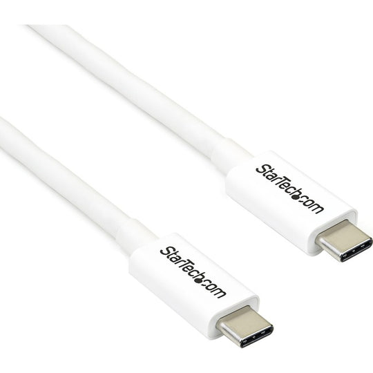 Thunderbolt 3 Cable - 20Gbps - White - Thunderbolt / USB-C / DisplayPort Compatible - Thunderbolt 3 USB-C Cable 6ft (2m)