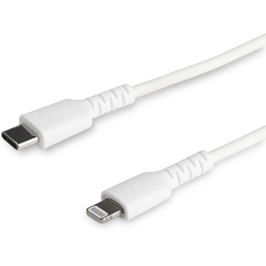 Durable White USB-C to Lightning Cable, Rugged Heavy Duty Charging/Sync Cable for Apple iPhone/iPad MFi Certified 3ft (1m)