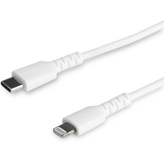 Durable White USB-C to Lightning Cable, Rugged Heavy Duty Charging/Sync Cable for Apple iPhone/iPad MFi Certified 6.6ft (2m)