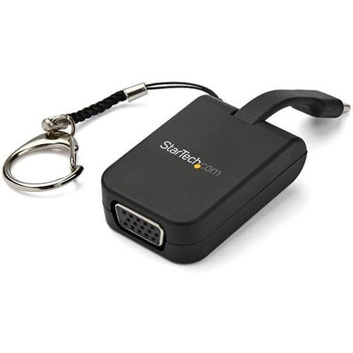 Compact USB C to VGA Adapter - 1080p Active USB Type-C to VGA Display Converter w/ Keychain Ring - Thunderbolt 3 Compatible