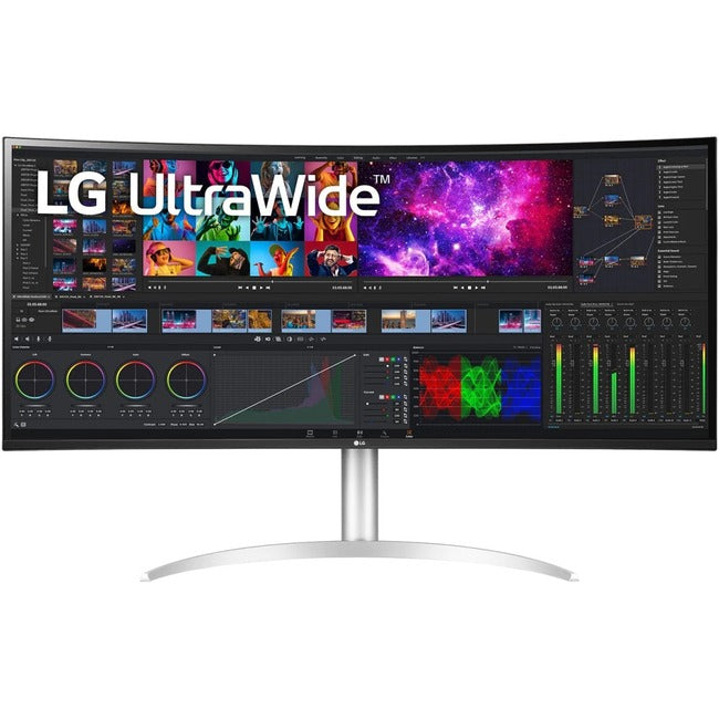 LG 40WP95C-W 39.7" 5K2K WUHD Curved Screen LED LCD Monitor - 21:9 - Silver