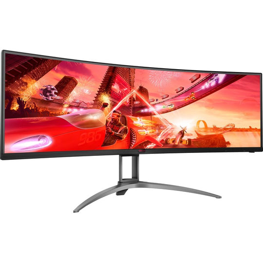 AOC AGON AG493UCX2 48.8" Dual Quad HD (DQHD) Curved Screen WLED Gaming LCD Monitor - 32:9 - Textured Black
