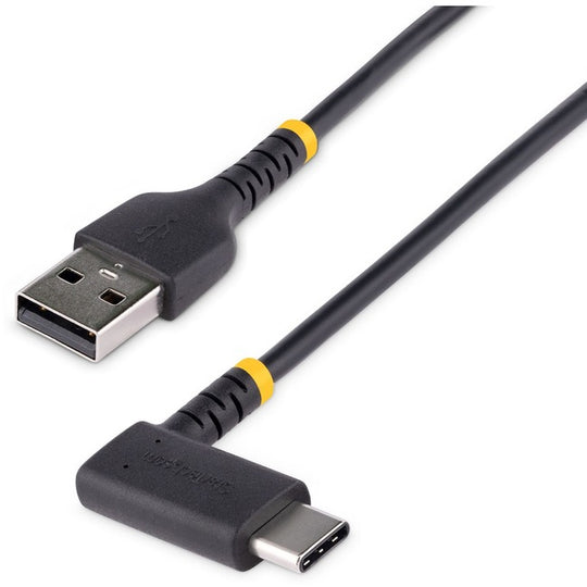 USB A to C Charging Cable Right Angle, Heavy Duty Fast Charge USB-C Cable, Durable and Rugged Aramid Fiber, 3A 1ft