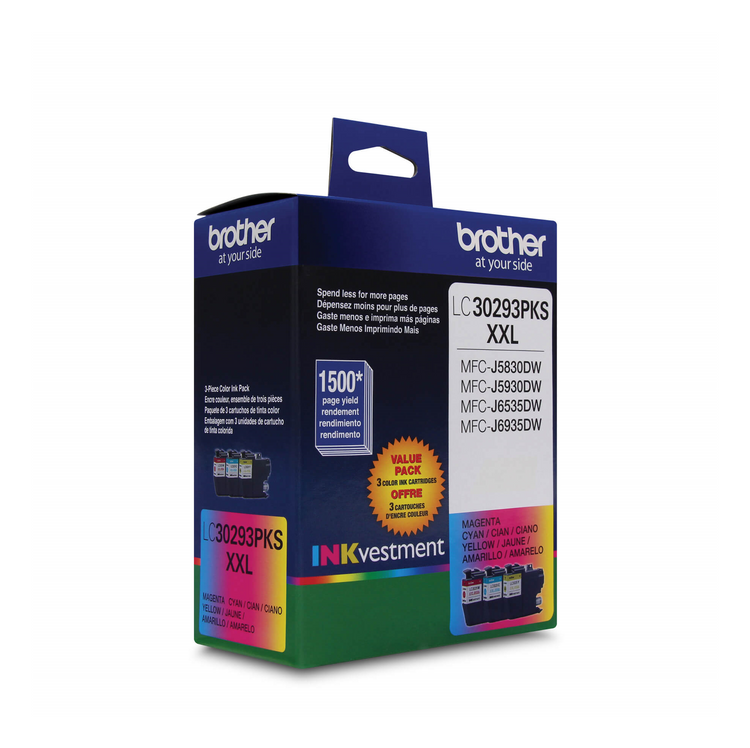 BROTHER LC3029CL (LC30293PKS) Color 3-Pack Original Inkjet Cartridge - Cartouches Certifiées