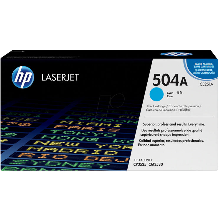 HP CE251A (504A) Cyan Original Toner Cartridge - Cartouches Certifiées