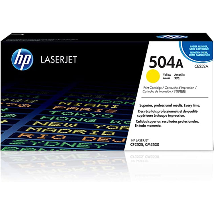 HP CE252A (504A) Yellow Original Toner Cartridge - Cartouches Certifiées