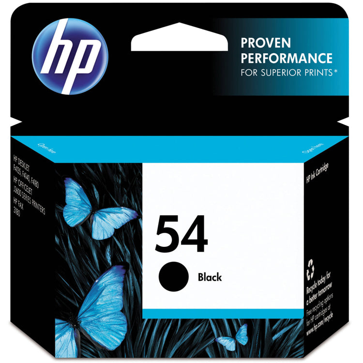 HP 54 (CB334AN) Black Original Inkjet Cartridge - Cartouches Certifiées