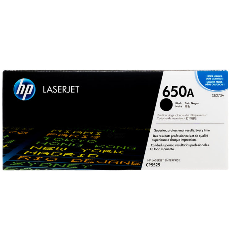 HP CE270A (650A) Black Original Toner Cartridge - Cartouches Certifiées