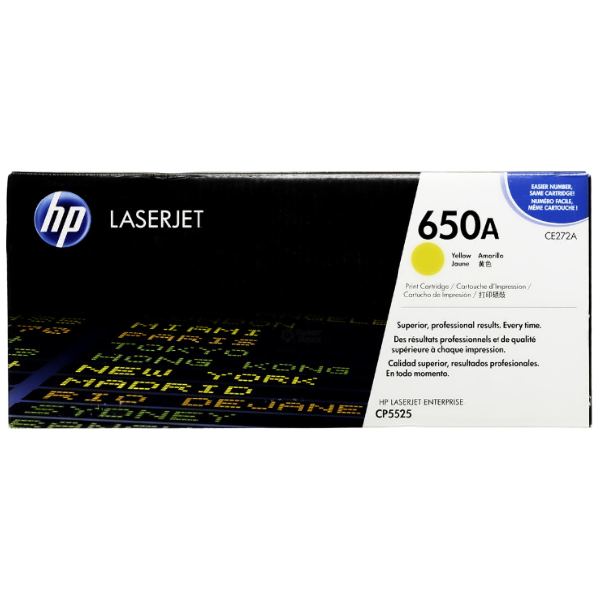 HP CE272A (650A) Yellow Original Toner Cartridge - Cartouches Certifiées