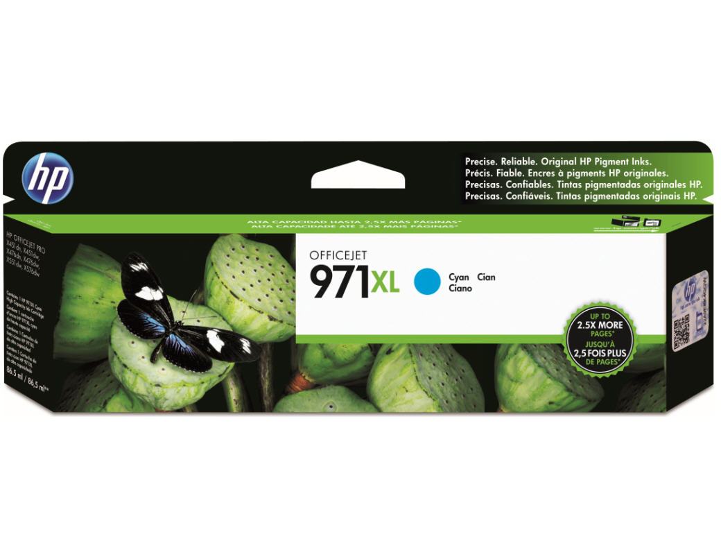 HP 971XL (CN626AM) Cyan Original Inkjet Cartridge - Cartouches Certifiées
