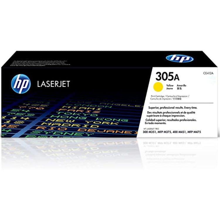 HP CE412A (305A) Yellow Original Toner Cartridge - Cartouches Certifiées