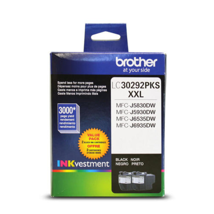 BROTHER LC30292PKS Black 2-Pack Original Inkjet Cartridge - Cartouches Certifiées