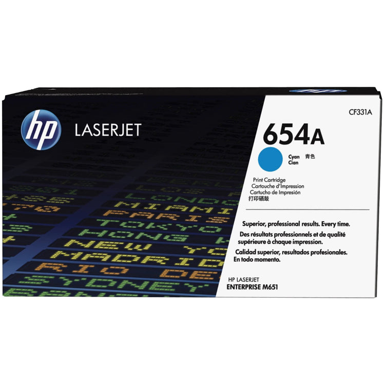 HP CF331A (654A) Cyan Original Toner Cartridge - Cartouches Certifiées