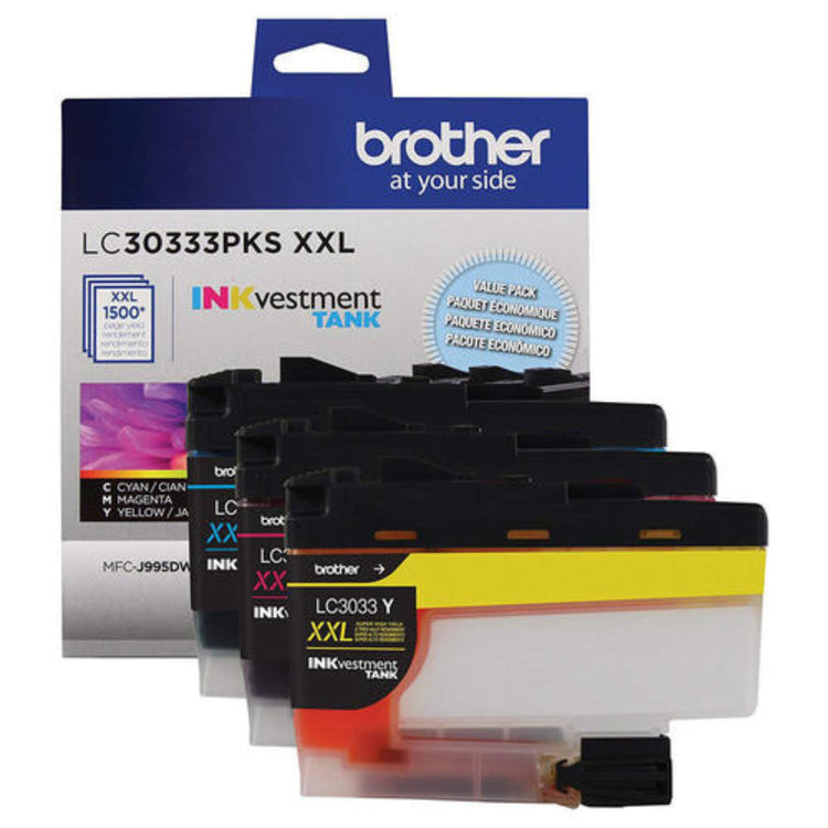 BROTHER LC30333PKS Color 3-Pack Original Inkjet Cartridge - Cartouches Certifiées