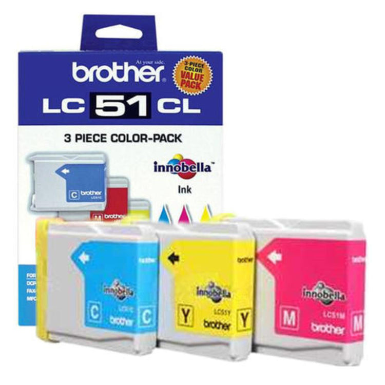 BROTHER LC51CL (LC513PKS) Color 3-Pack Original Inkjet Cartridge - Cartouches Certifiées