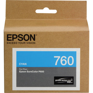 EPSON T760 (T760220) Cyan Original Inkjet Cartridge - Cartouches Certifiées