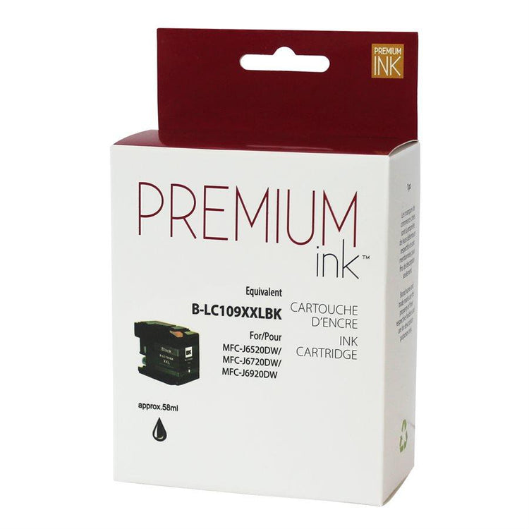 Compatible BROTHER LC109BK Black Inkjet Cartridge Premium Quality - Cartouches Certifiées