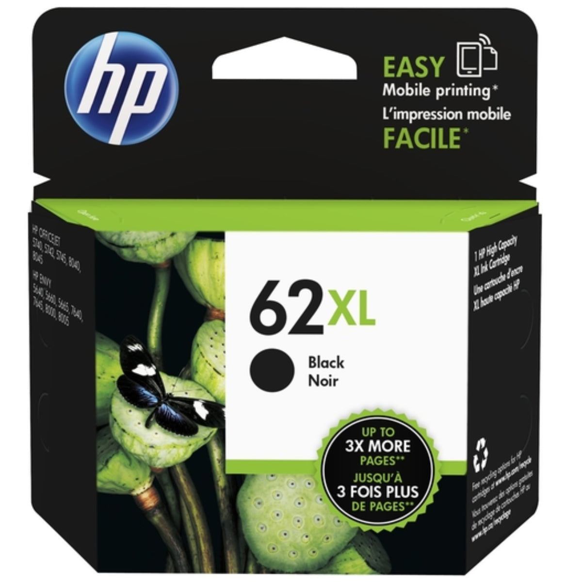 HP 62XL (C2P05AN) Black Original Inkjet Cartridge - Cartouches Certifiées