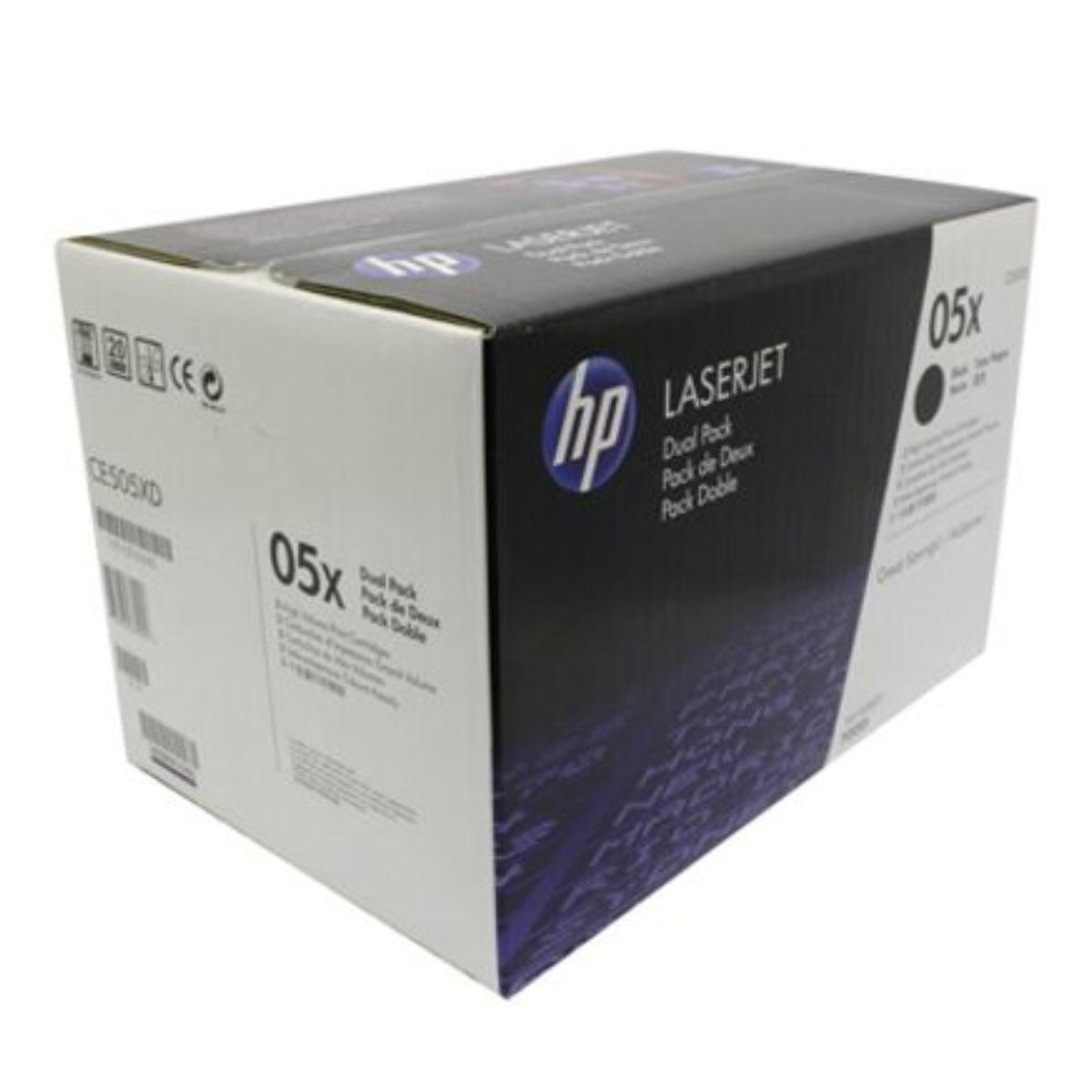 HP CE505XD (05X) 2 Pack Black Original Toner Cartridge - Cartouches Certifiées
