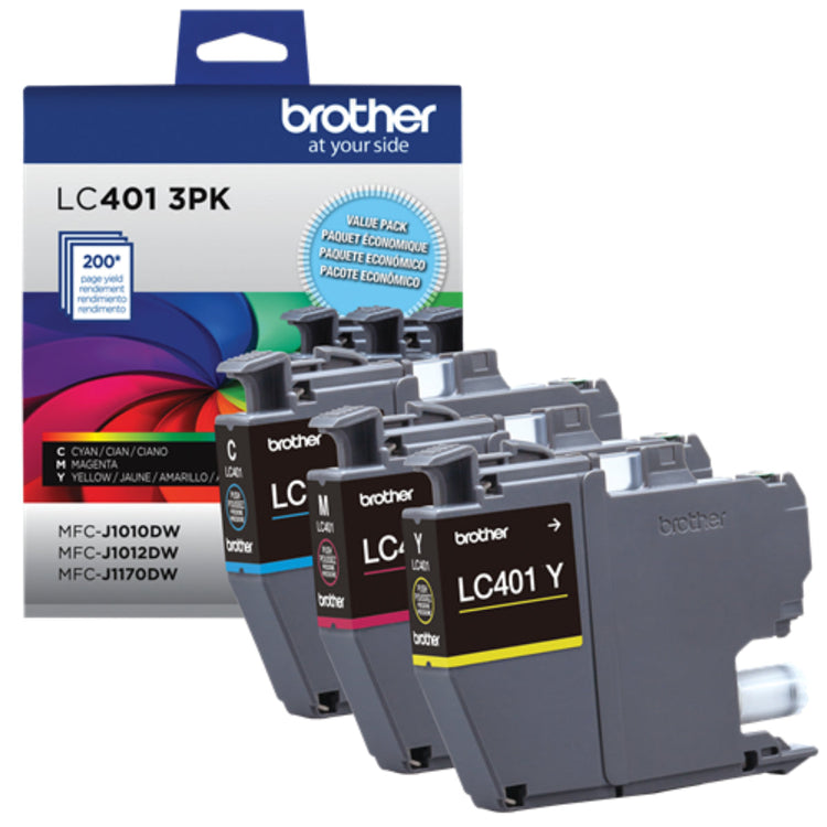 BROTHER LC4013PKS Color 3-Pack Original Inkjet Cartridge - Cartouches Certifiées