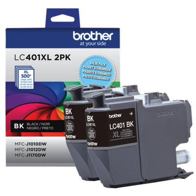 BROTHER LC401XL2PKS Black 2-Pack Original Inkjet Cartridge - Cartouches Certifiées