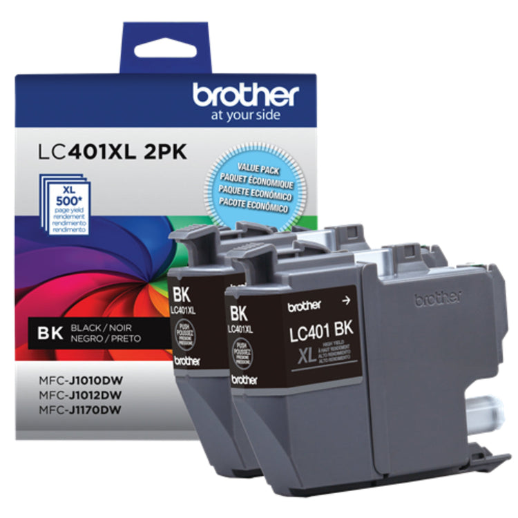 BROTHER LC401XL2PKS Black 2-Pack Original Inkjet Cartridge - Cartouches Certifiées