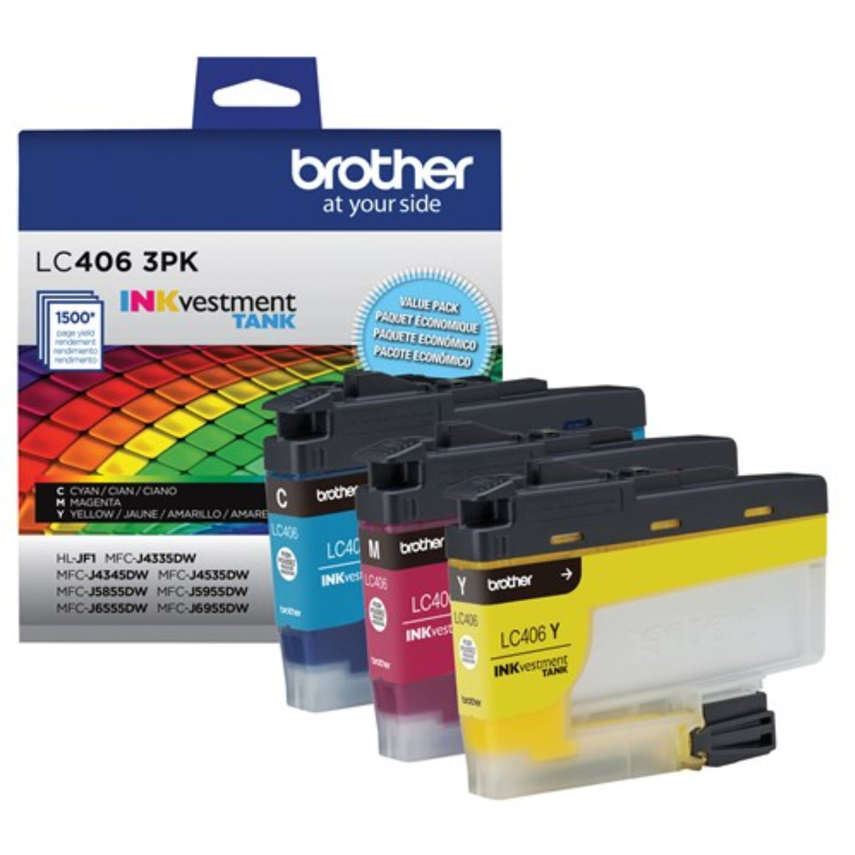BROTHER LC4063PKS Color 3-Pack Original Inkjet Cartridge - Cartouches Certifiées