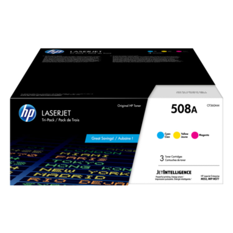 HP CF360AM (508A) 3 Pack Color Original Toner Cartridge - Cartouches Certifiées
