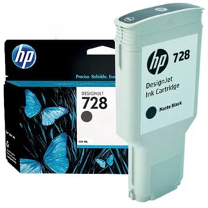 HP 728 - 130 ml (3WX25A) Matte Black Original Inkjet Cartridge - Cartouches Certifiées