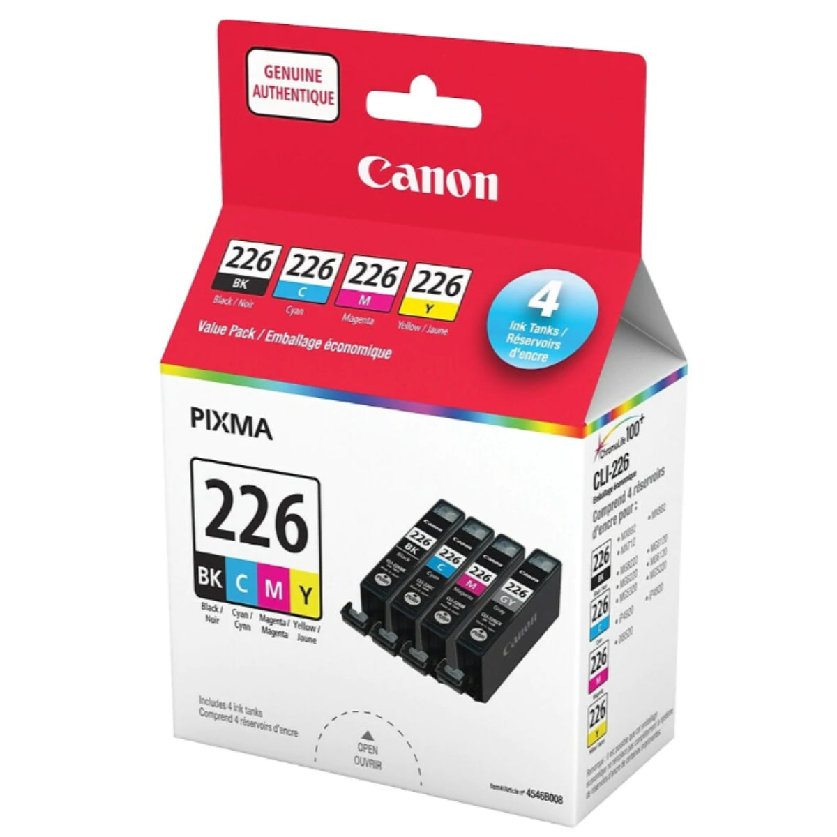 CANON CLI-226 (4546B008) Combo 4-Pack Original Inkjet Cartridge - Cartouches Certifiées