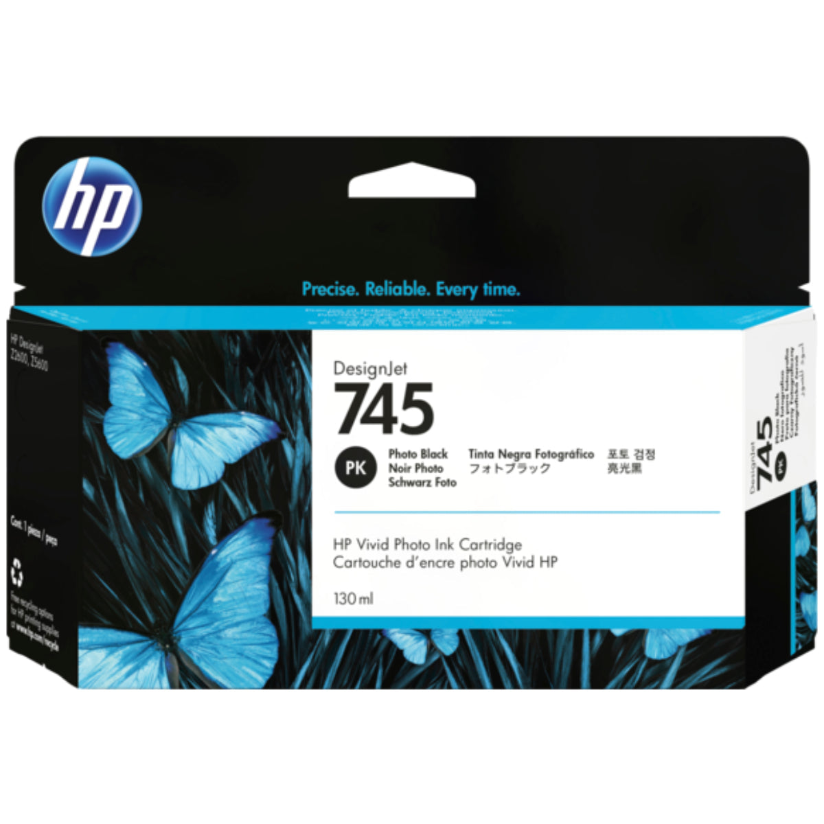 HP 745 130ml (F9J98A) Photo black Original Inkjet Cartridge - Cartouches Certifiées