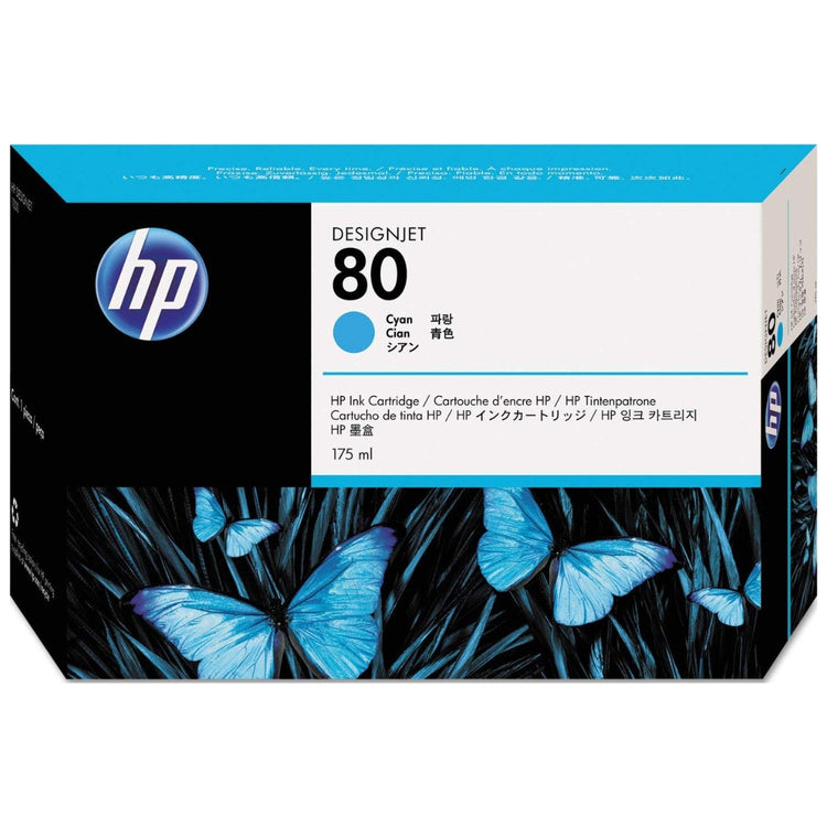 HP 80 - 175ml (C4872A) Cyan Original Inkjet Cartridge - Cartouches Certifiées