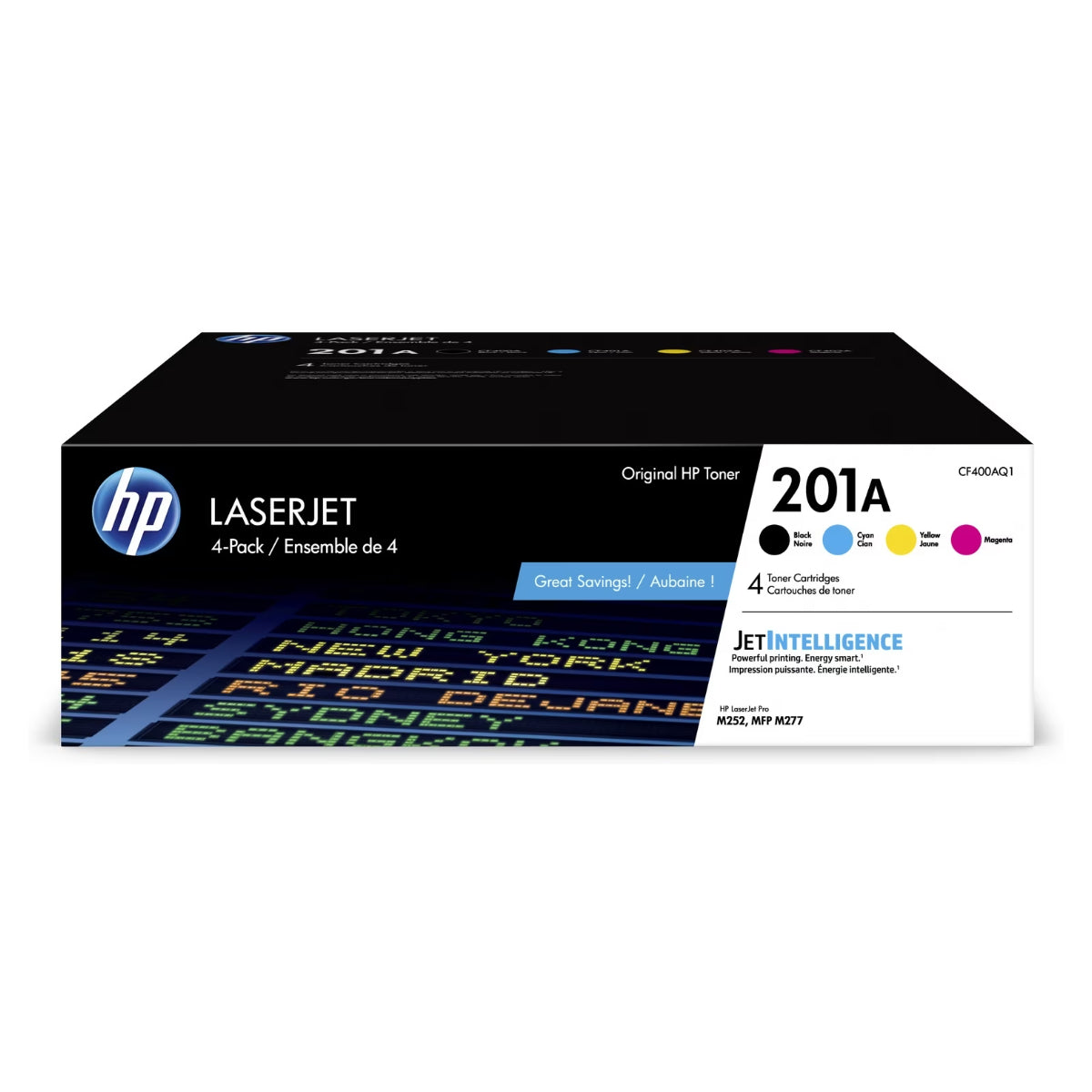 HP CF400AQ1 (201A) 4 Pack Black And Color Original Toner Cartridge - Cartouches Certifiées
