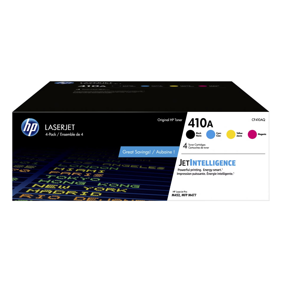 HP CF410AQ (410A) 4 Pack Black And Color Original Toner Cartridge - Cartouches Certifiées