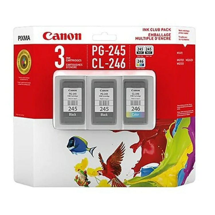 CANON PG-245 PG-245 CL-246 (8279B005) Club Pack Black and Colors Original Inkjet Cartridge - Cartouches Certifiées