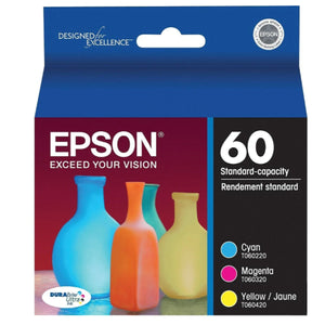 EPSON 60 (T060520-S) Color 3-Pack Original Inkjet Cartridge - Cartouches Certifiées