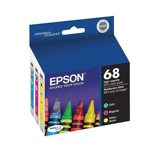 EPSON 68 (T068520-S) Color 3-Pack Original Inkjet Cartridge - Cartouches Certifiées