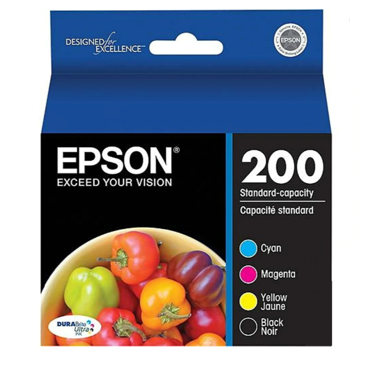 EPSON 200 (T200120-BCS) Combo 4-Pack Original Inkjet Cartridge - Cartouches Certifiées