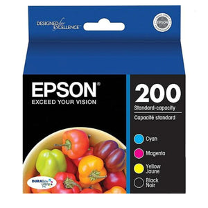 EPSON 200 (T200120-BCS) Combo 4-Pack Original Inkjet Cartridge - Cartouches Certifiées