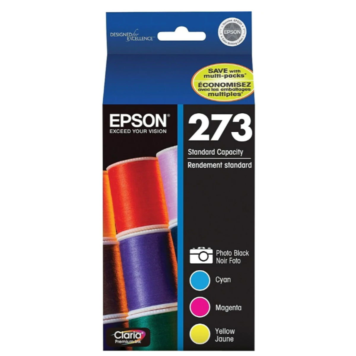 EPSON 273 (T273520-S) Combo 1 PBK / COLOR Original Inkjet Cartridge - Cartouches Certifiées