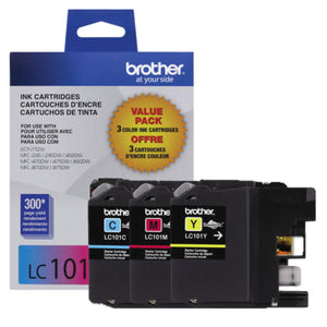BROTHER LC101CL (LC1013PKS) Color 3-Pack Original Inkjet Cartridge - Cartouches Certifiées