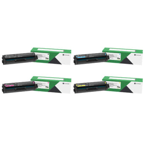 LEXMARK C331HK0 C331HY0 C331HM0 C331HC0 Set of 4 Black and Color Original Toner Cartridge - Cartouches Certifiées